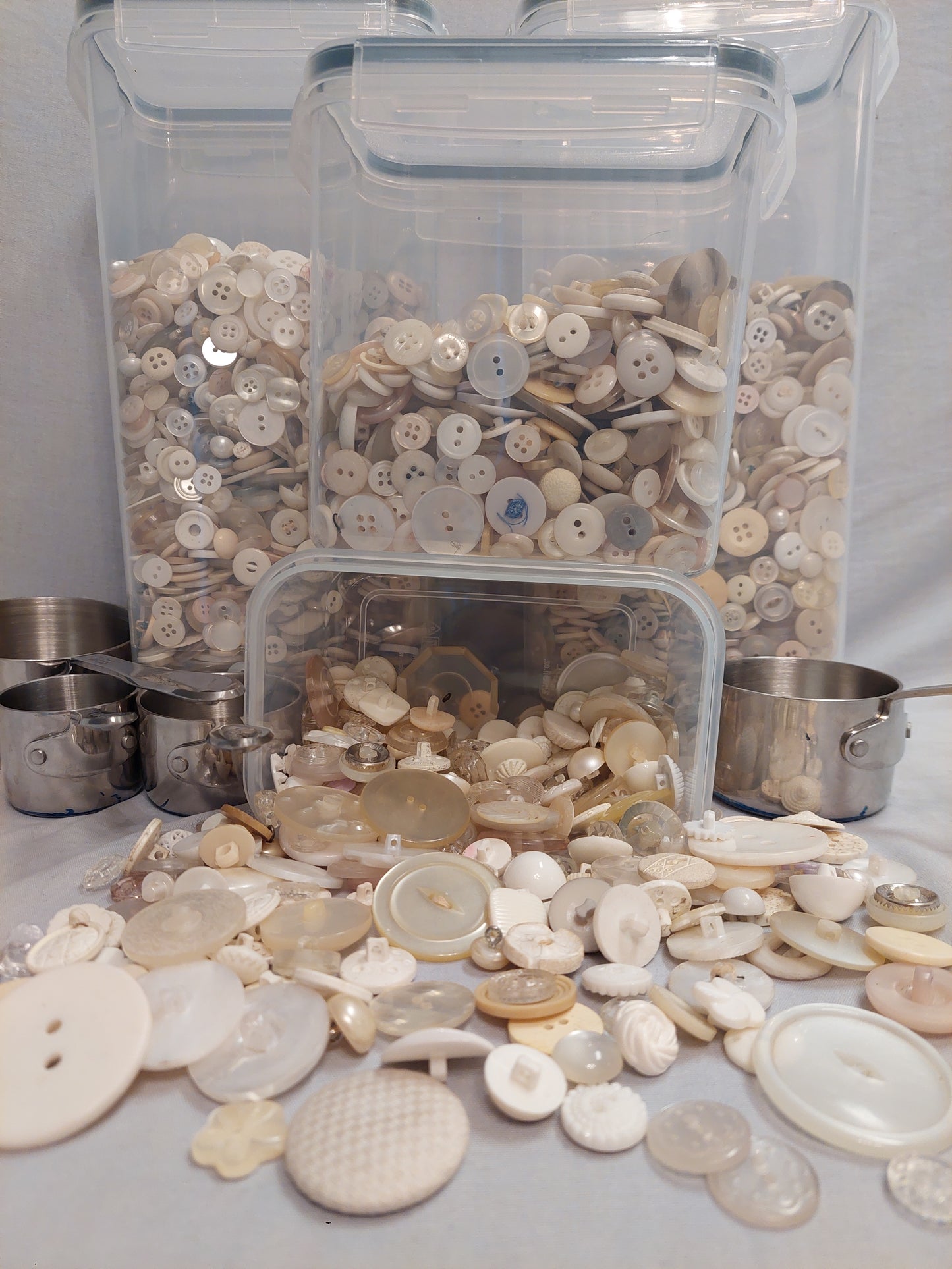 Single color- White buttons. Includes Uncommon/ Unique buttons.