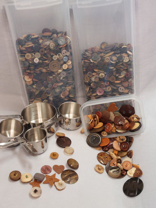 Single color- Brown buttons. Includes Uncommon/ Unique Buttons